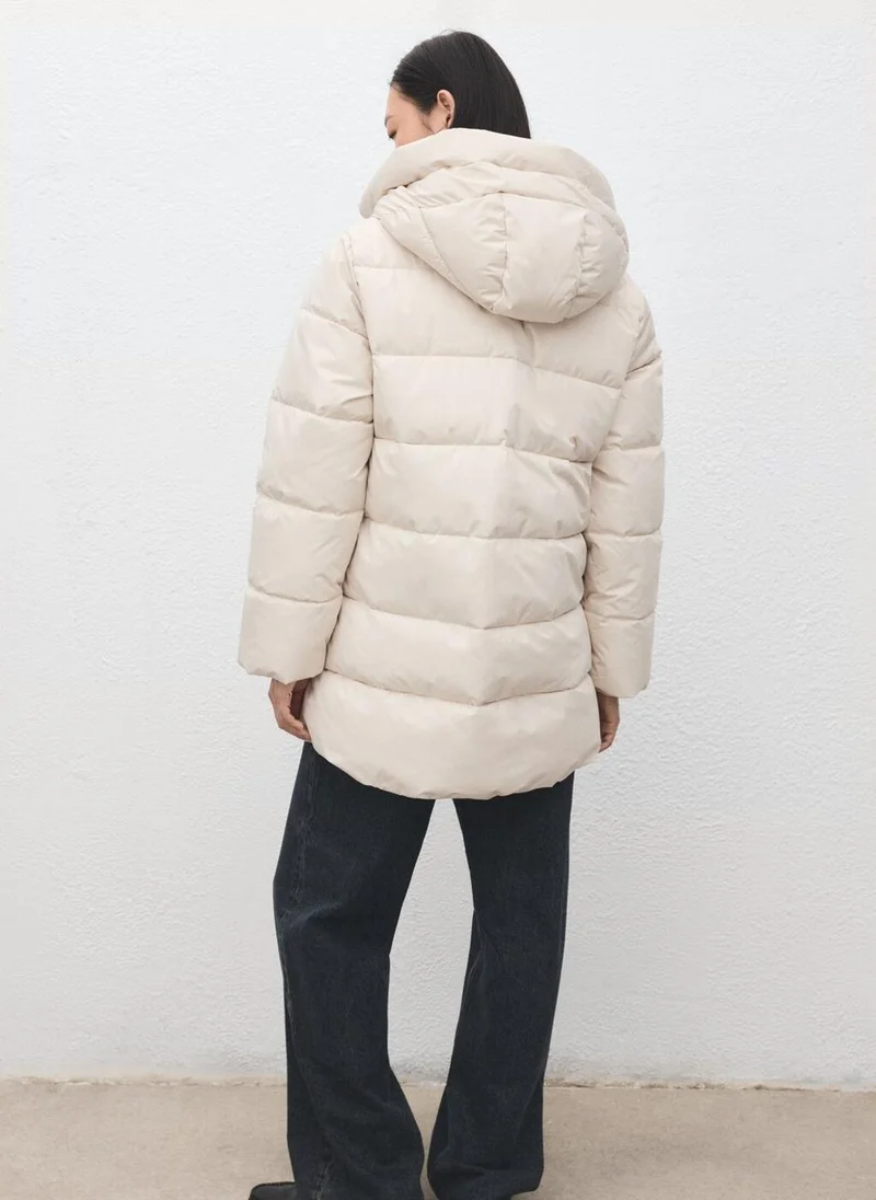 MANGO Hood puffer coat
